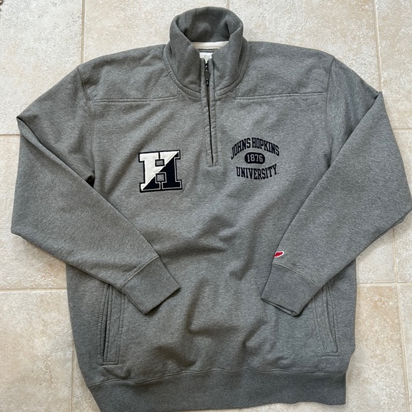 League Collegiate Outfitters Tops - Johns Hopkins University Collegiate Outfitters 1/4 zip Johns w 2 pockets